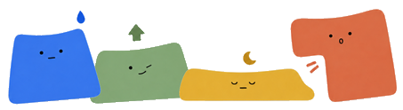 TADAK’s four blue, green, yellow and orange keycap friends